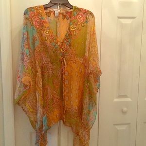Cache silk tunic/coverup